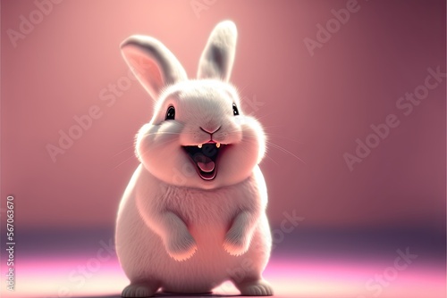 Happy bunny rabbits celebrated. Generative AI