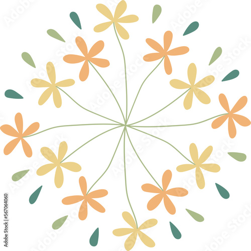 Abstract flower top view illustration.