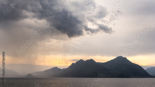 Fototapeta Naklejka Na Ścianę i Meble -  storm is coming over Lago Maggiore