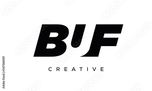 BUF letters negative space logo design. creative typography monogram vector