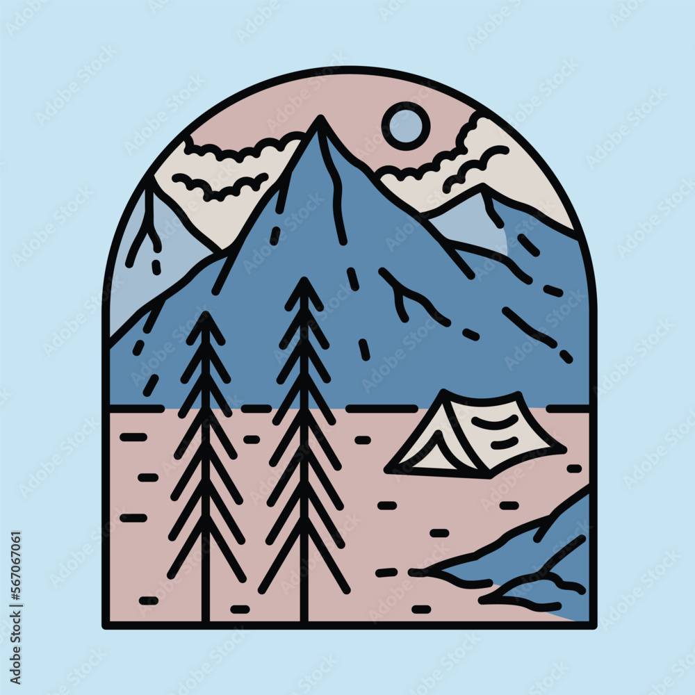 Mountains and camping graphic illustration vector art t-shirt design Mountains and camping graphic illustration vector art t-shirt design