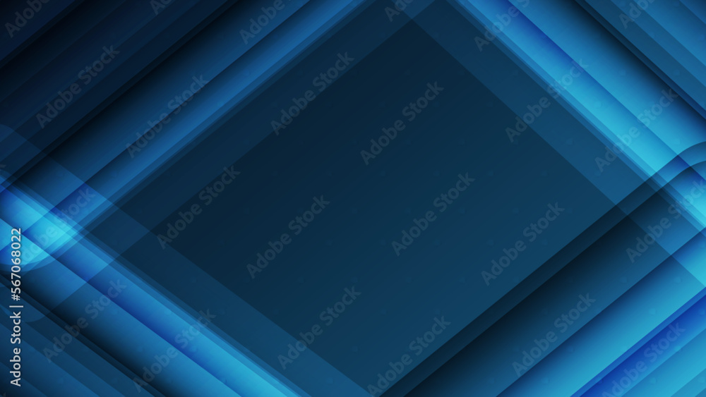 Obraz premium Modern abstract blue transparent geometry pattern background template. Digital network background, vector communication concept, overlapping object, blank space.