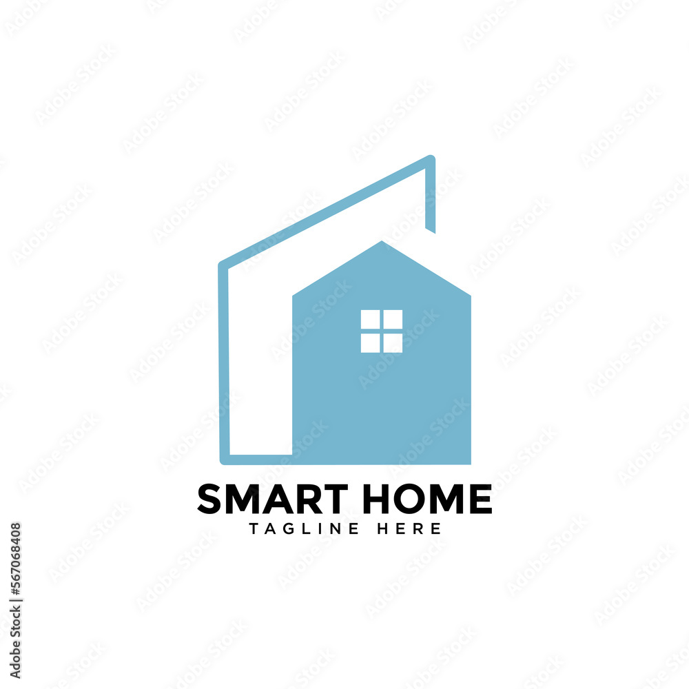creative smart home logo detailing on clean background