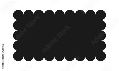 Scallop Edge Rectangle Silhouette Shape Icon