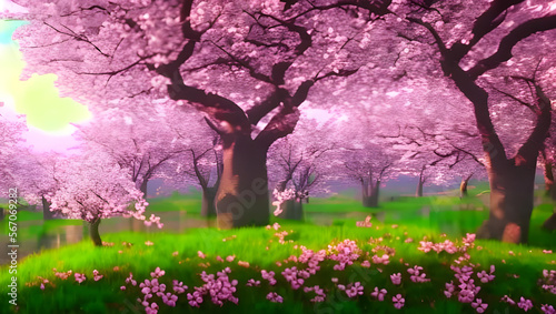 桜咲き誇る春のイメージ　風景
