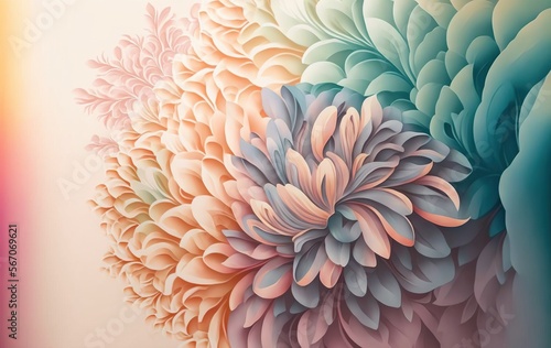 Flowers background wallpaper in pastel colors