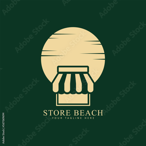 glyph and moon style design shop icon, shop logo.