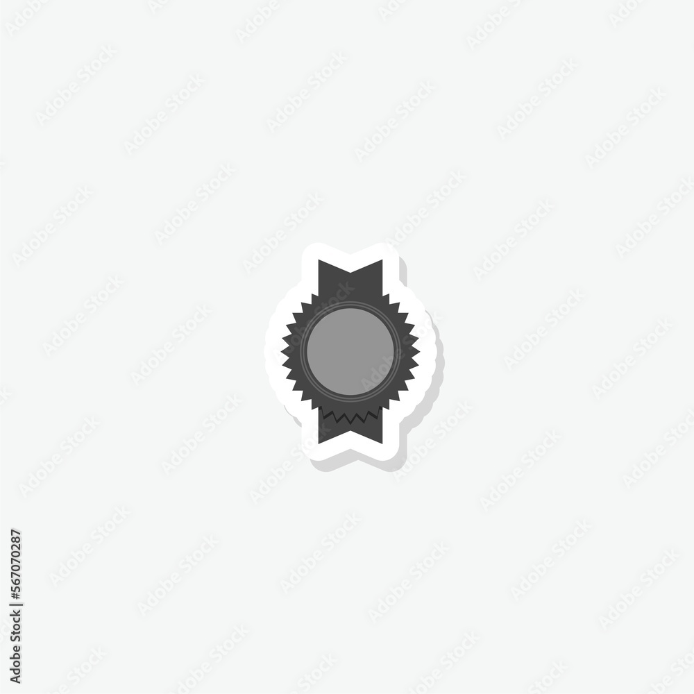 Award with ribbon brochure element design sticker isolated on gray background Award with ribbon brochure element design sticker isolated on gray background