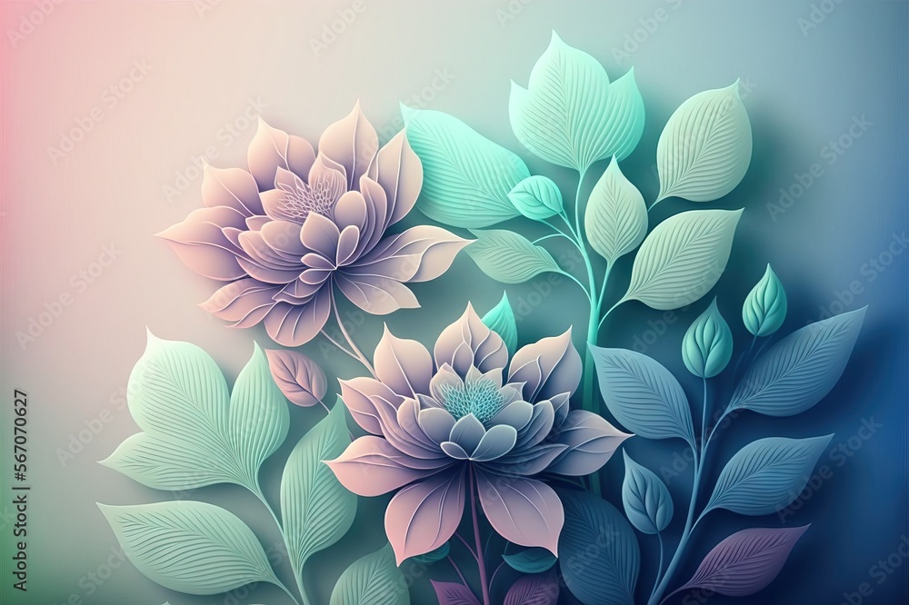 Flowers background wallpaper in pastel colors Stock Illustration ...