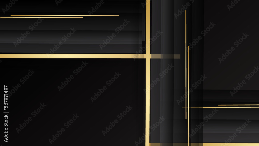 Black stripe with gold lines on the dark background. Geometric gold black lines metal carbon neutral background with black metal stripes vector. Black stripe with gold lines on the dark background. Geometric gold black lines metal carbon neutral background with black metal stripes vector.