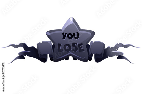 Black star badge you lose, Game award icon