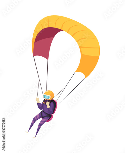Skydiver On Parachute Composition