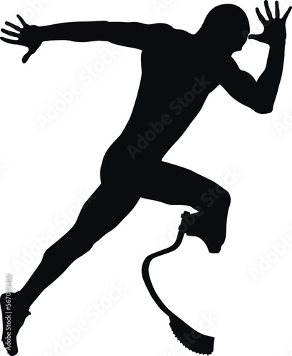 start athlete runner disabled handicap on carbon prosthetic