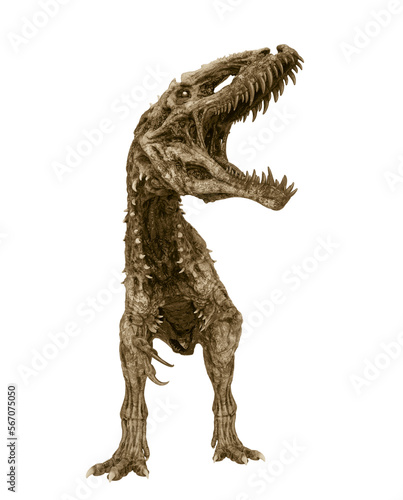 giganotosaurus is a zombie in angry pose © DM7