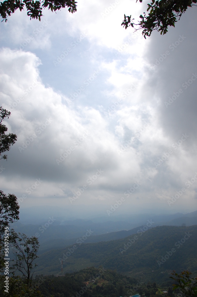Obraz premium photo of sky with black clouds for background and decorate wallpaper