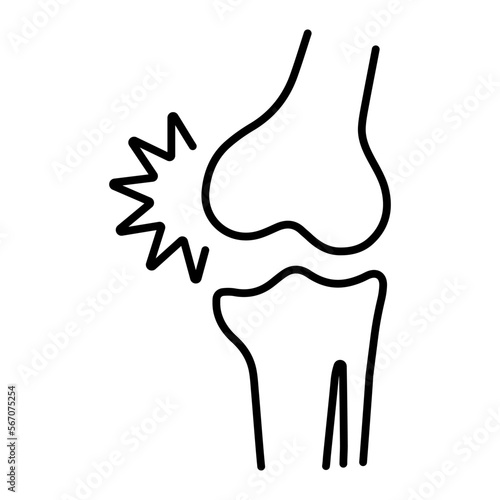arthritis icon on white background, vector illustration.