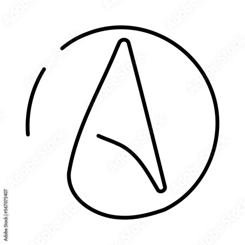 atheism icon on white background, vector illustration.