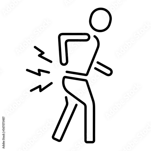 backache icon on white background, vector illustration.