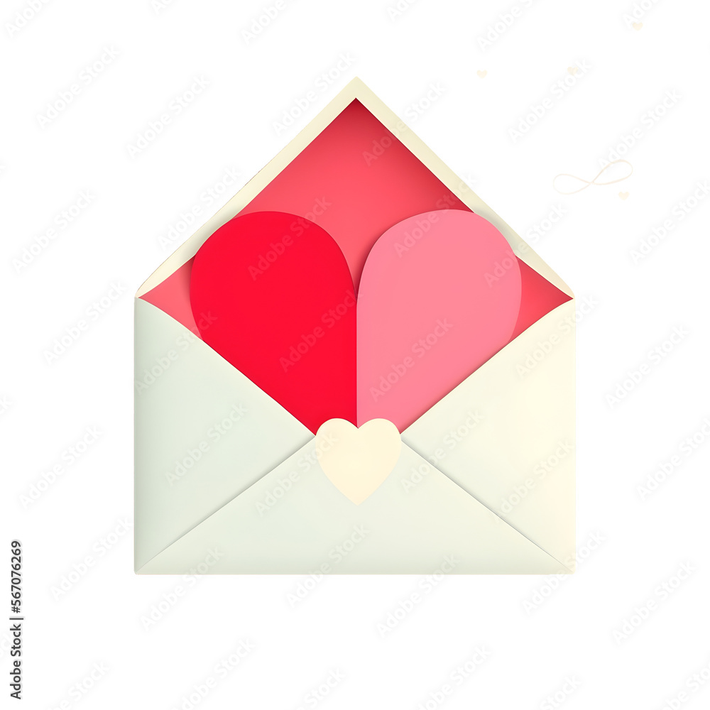 Heart in Envelope, Valentine's Day Background