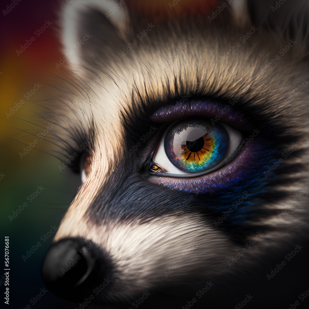 Animal With Rainbow Eyes, My AI Générative Exploration of Art with Beautiful Animals & Colorful Eyes with Rainbow Effect