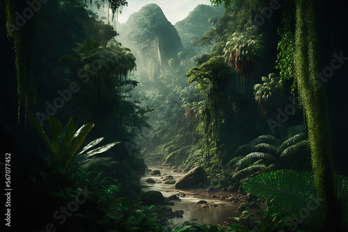 tropical jungle.Generative Ai