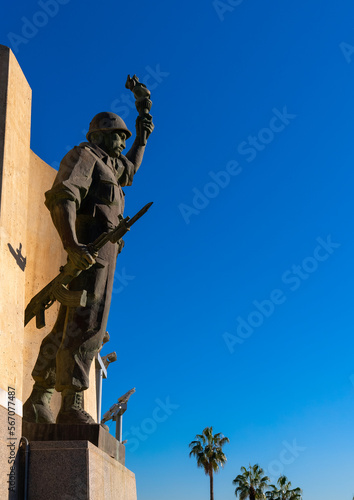 Soldier statue in Martyrs Memorial, North Africa, Algiers, Algeria photo