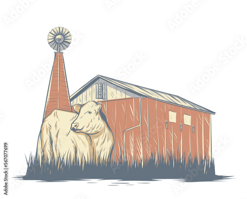 Cow in the farmhouse