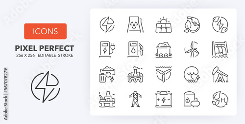 energy line icons 256 x 256