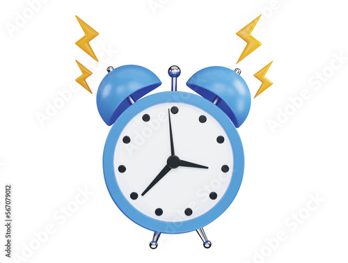 3d rendering Alarming table watch 3d vector icon illustration