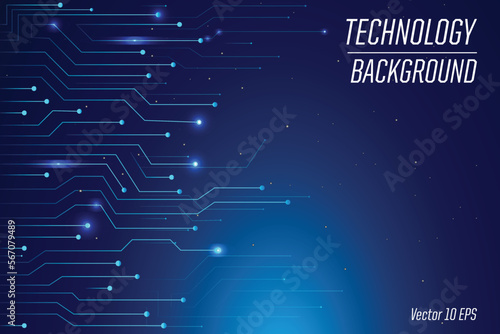 Abstract Technology Background , blue circuit board pattern