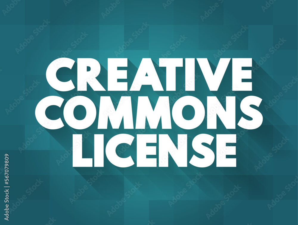 Creative Commons license - one of several public copyright licenses that enable the free distribution of an otherwise copyrighted work, text concept for presentations and reports