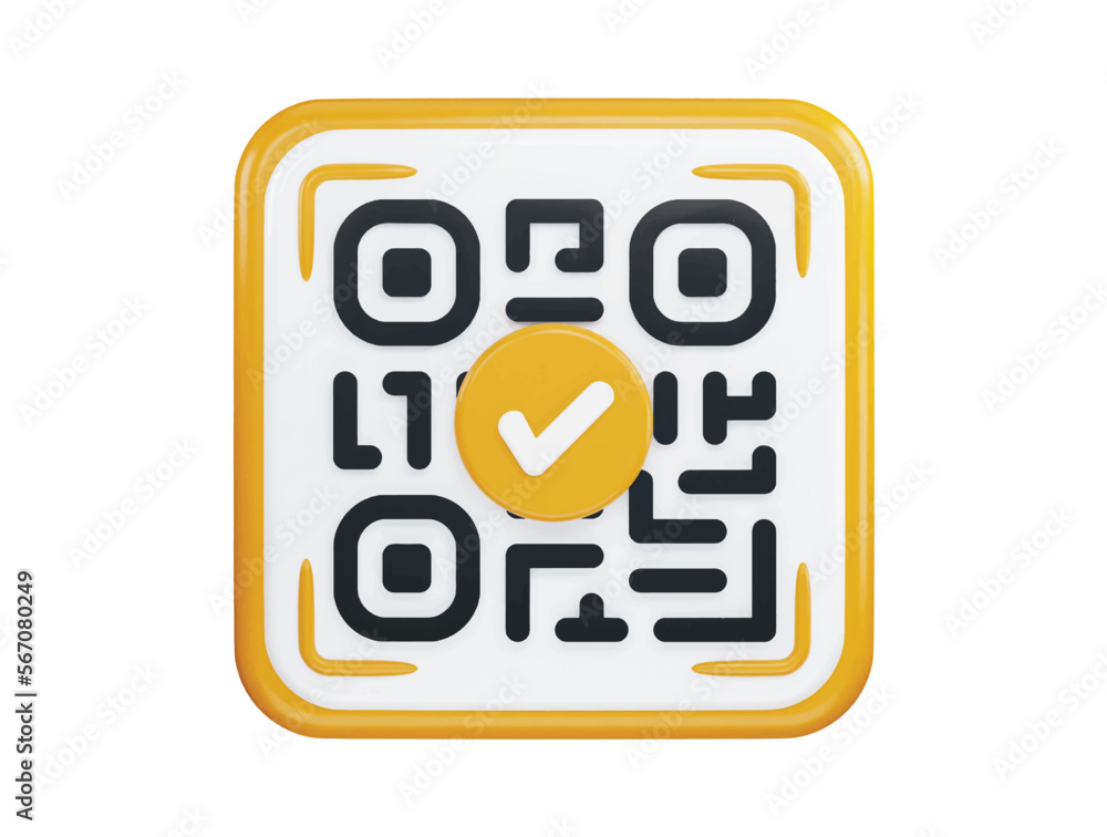 Qr Code with 3d vector icon illustration Qr Code with 3d vector icon illustration