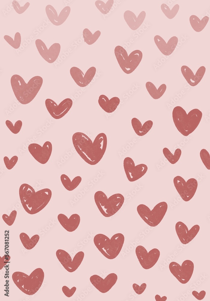 hearts background gentle pink design repeat