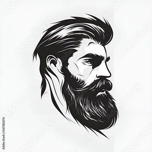 bearded man logo, generative AI