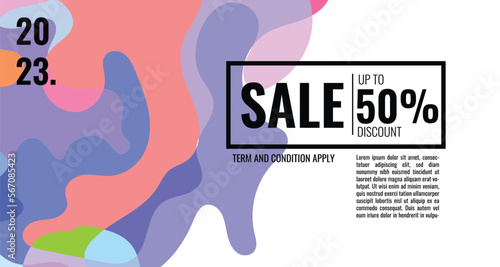 Colorful abstract geometric and fluid banner template for marketing promotion material. Giveaway, cash back, gift card, and member card bonus design template.
