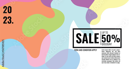 Colorful abstract geometric and fluid banner template for marketing promotion material. Giveaway, cash back, gift card, and member card bonus design template.