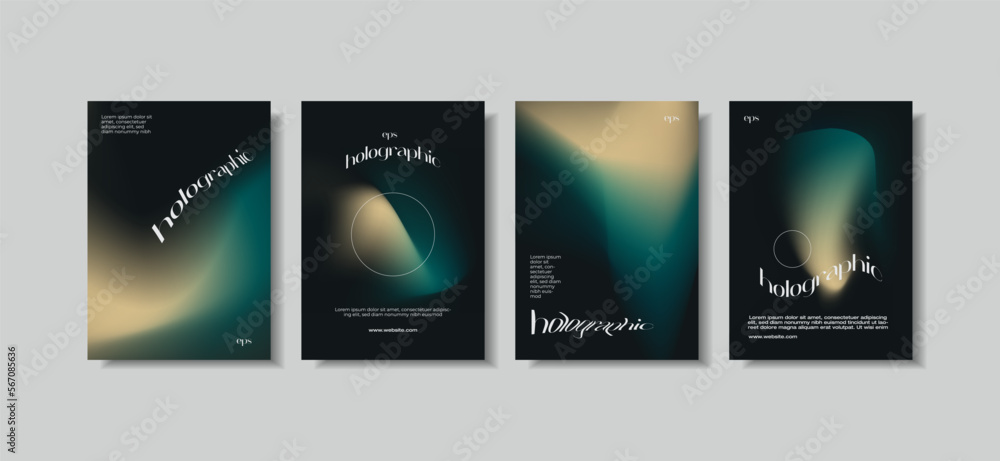 Unique modern A4 abstract gradient vector trend for cover, marketing template, business poster, Abstract color gradient, modern blurred background, and film grain texture