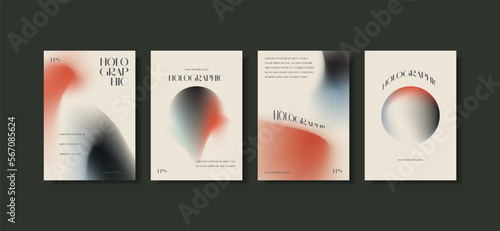 Unique modern A4 abstract gradient vector trend for cover, marketing template, business poster, Abstract color gradient, modern blurred background, and film grain texture