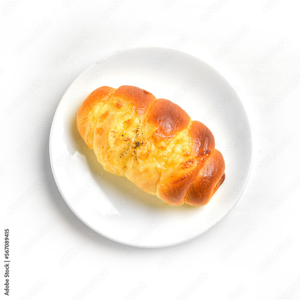 Sausage bread. There are photo and vector versions for design idea. The crust is soft and lightly sweet. It is tasty. The sausage is an additional option to make it a heavy breakfast. Eat with ketchup