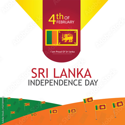 Sri Lanka independence day greeting card, banner