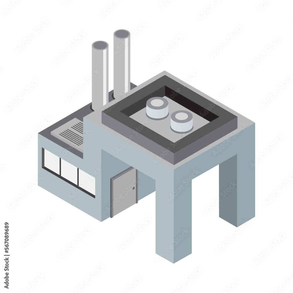Industrial Isometric Building Composition Industrial Isometric Building Composition