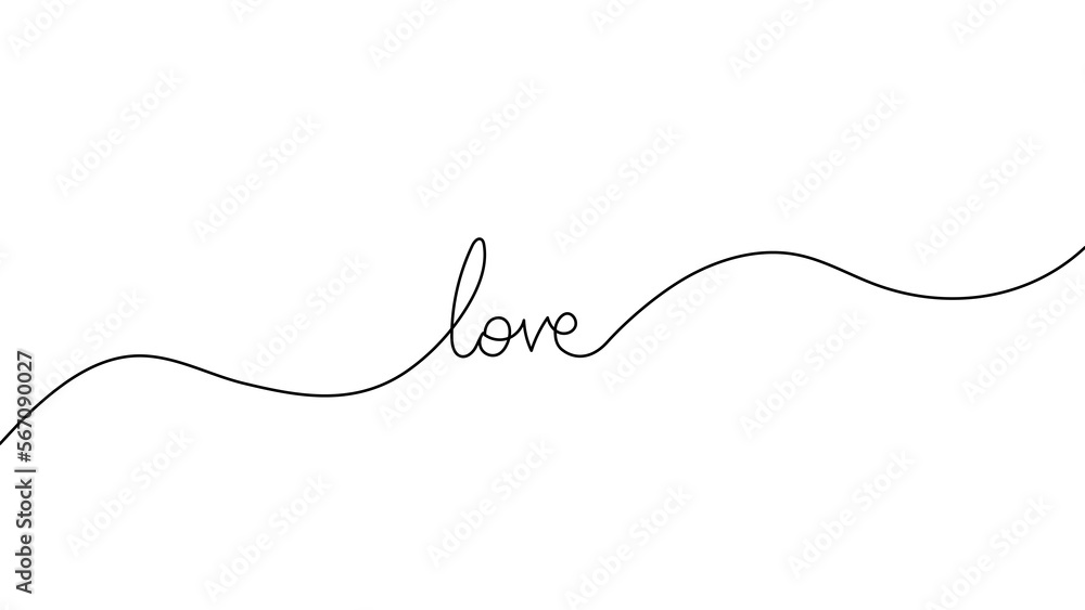 Continuous one line drawing love word, illustration minimalism design. Romantic relationship concept for wedding and Valentine's day card celebration. Continuous one line drawing love word, illustration minimalism design. Romantic relationship concept for wedding and Valentine's day card celebration.