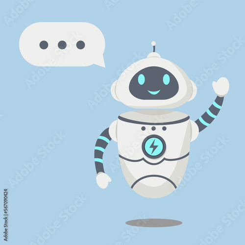 Vector Illustration with Chat Bot Concept. Perfect for use in promotional materials, technology presentations, or digital product designs. Editable and user-friendly.