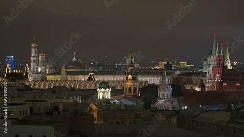 Canvas Print moscow kremlin evening night landscape