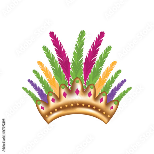 Isolated colored mardi gras crown icon Flat design Vector illustration