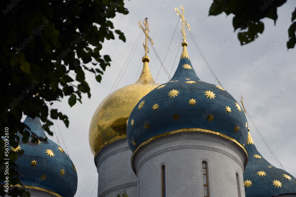 Architecture of Trinity Sergius Lavra, Sergiev Posad, Moscow region, Russia. Popular landmark.