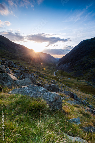 A sunset over Llanberis Pass. photo