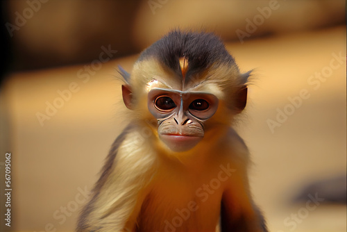 Monkey with funny face .Generative AI © Rade11 Photography