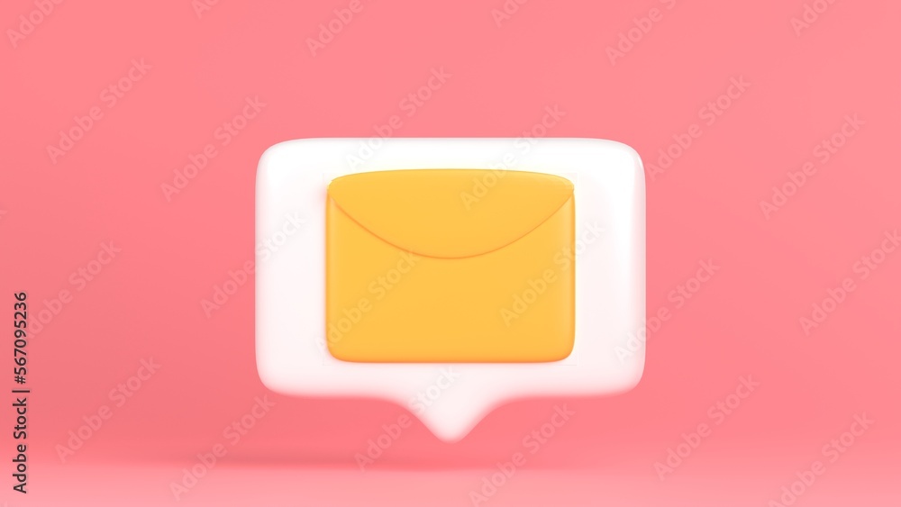 3d rendering message bubble icon isolated on pink background 3d rendering message bubble icon isolated on pink background