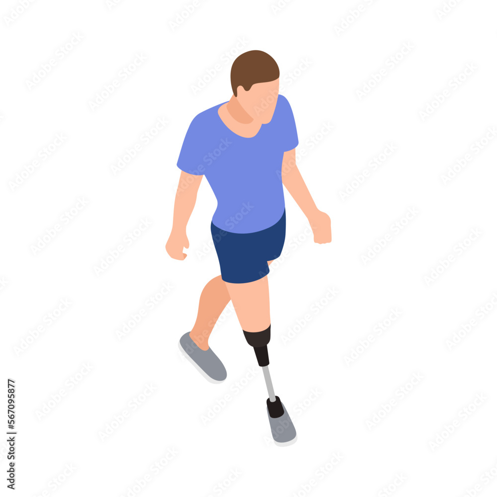 Walking Disabled Man Composition Walking Disabled Man Composition